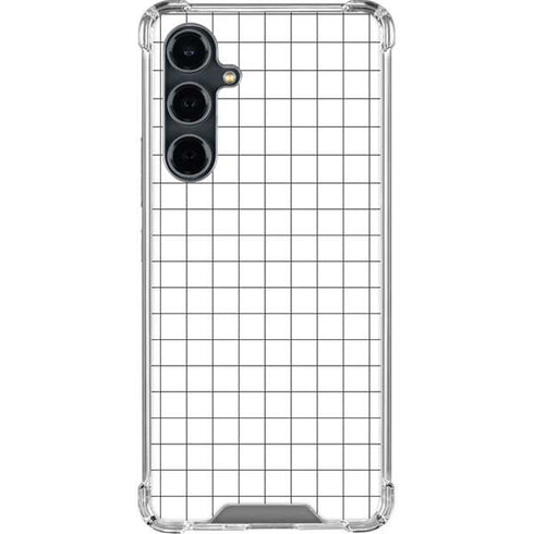 White Grid Galaxy S23 FE Clear Case